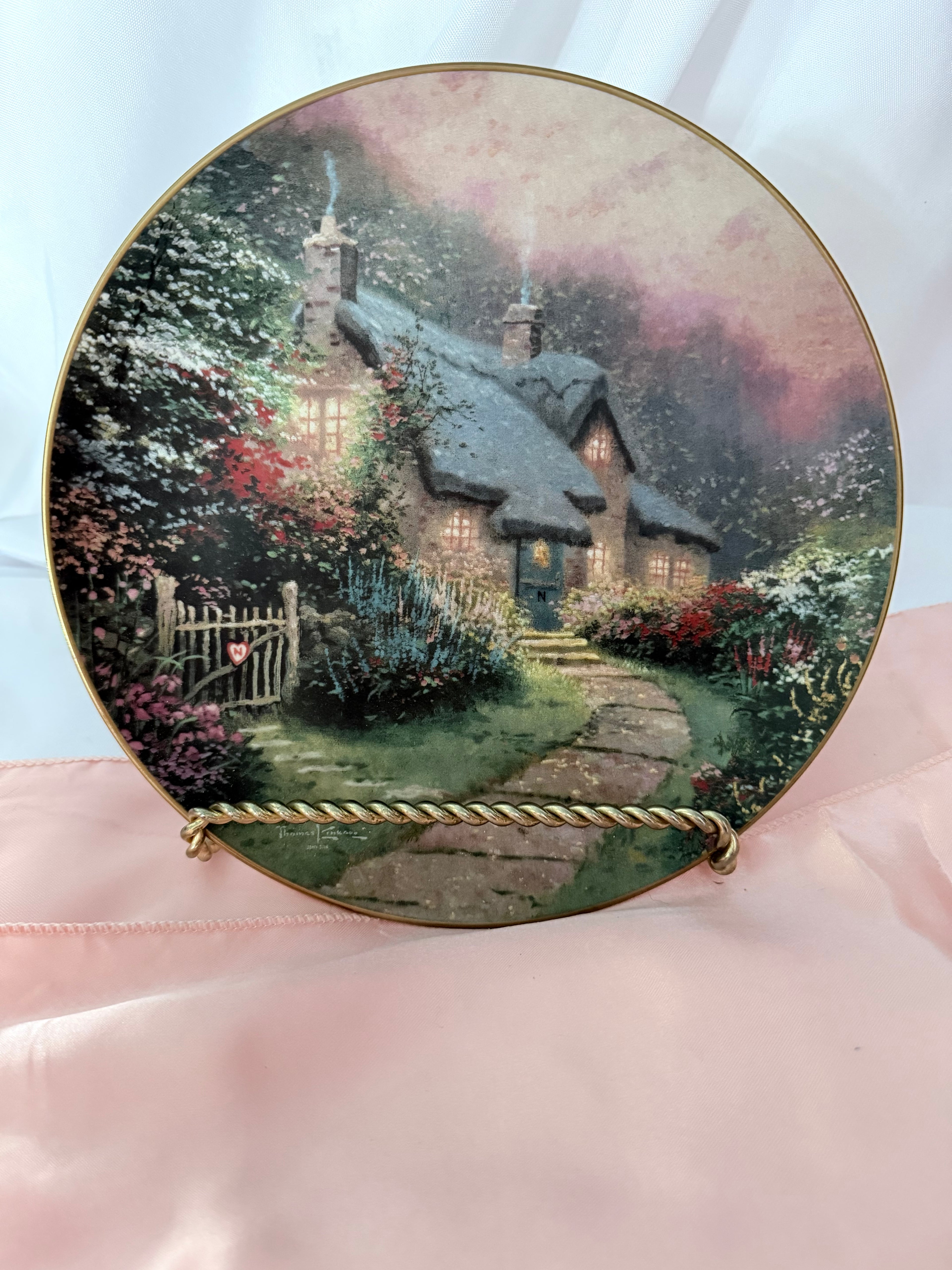 SWEATHEART COTTAGE collector plate THOMAS KINKADE Enchanted Cottages (Copy)