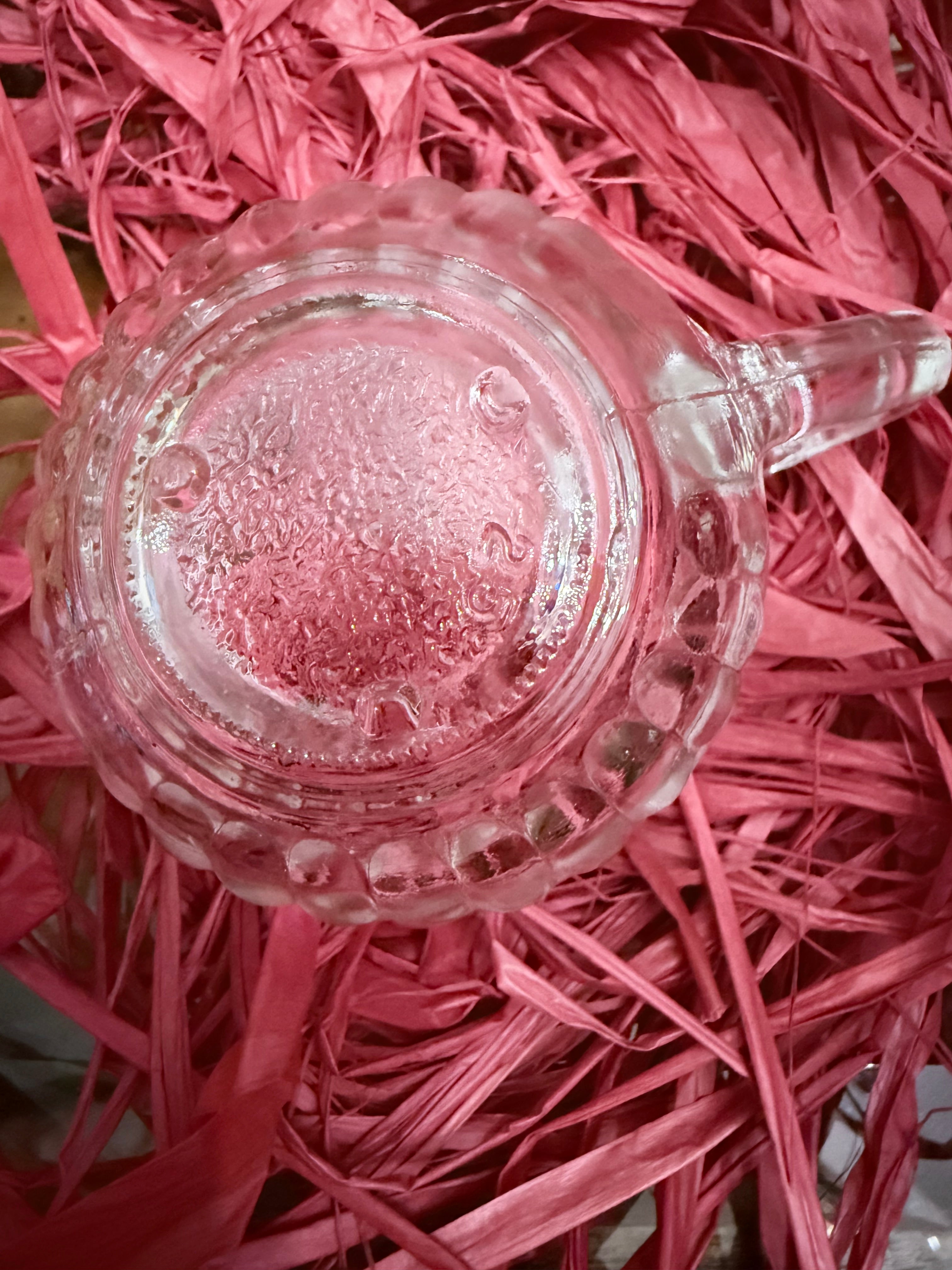 Vintage Set of 4 Clear Pressed Glass mugs