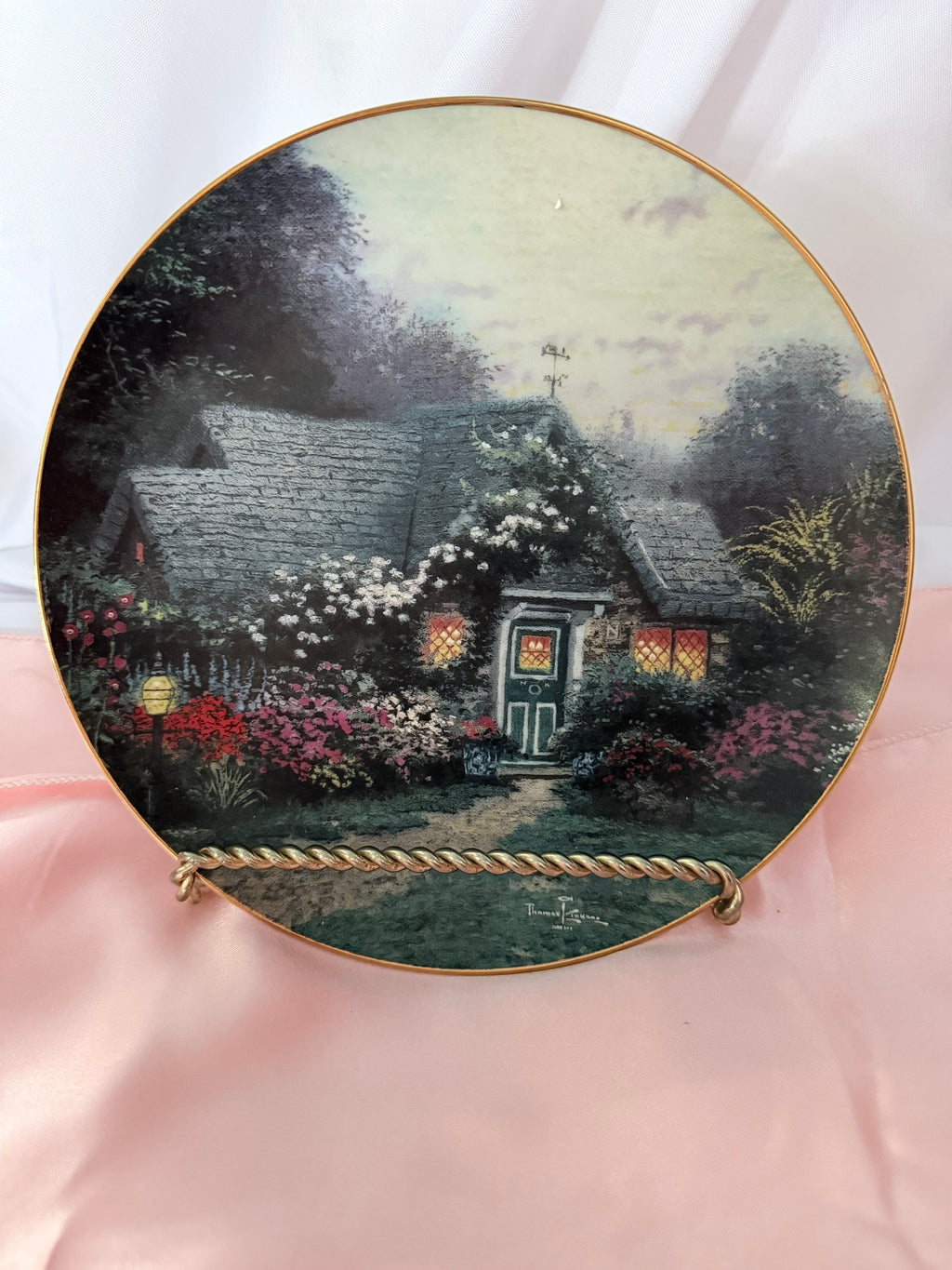 WEATHERVANE COTTAGE collector plate THOMAS KINKADE Enchanted Cottages