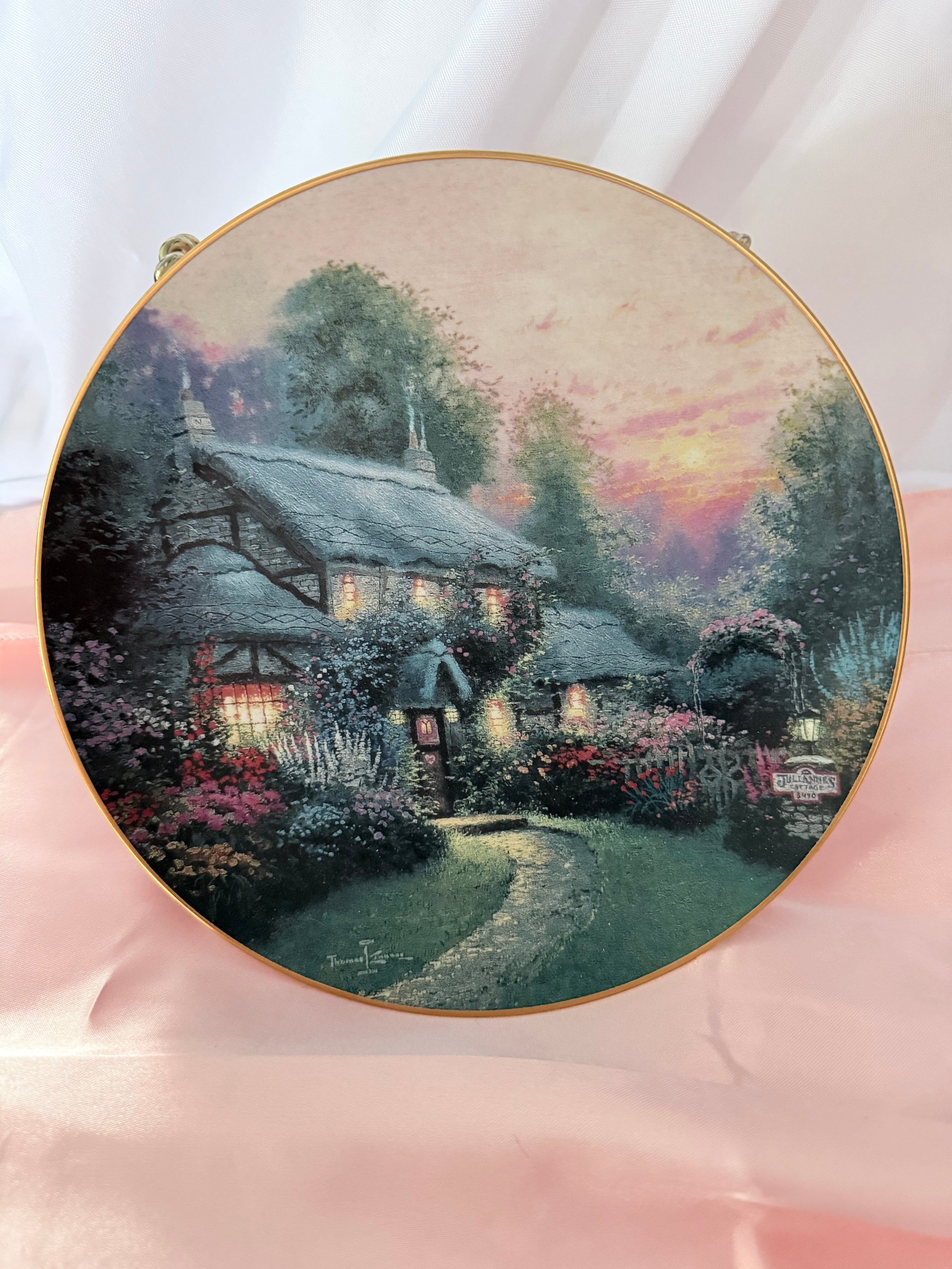 JULIANNE'S COTTAGE collector plate THOMAS KINKADE Enchanted Cottages