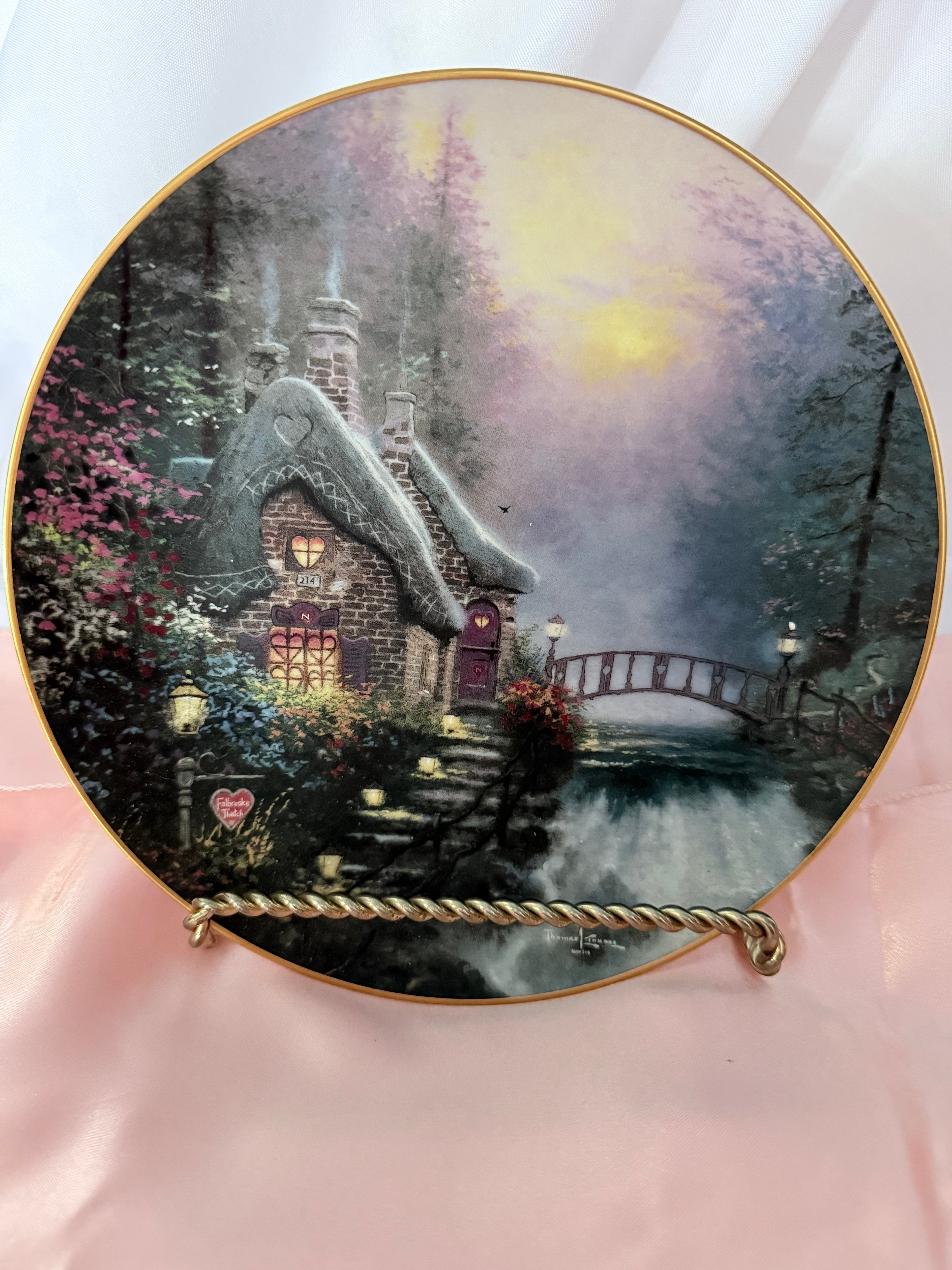 FALBROOKE COTTAGE collector plate THOMAS KINKADE Enchanted Cottages