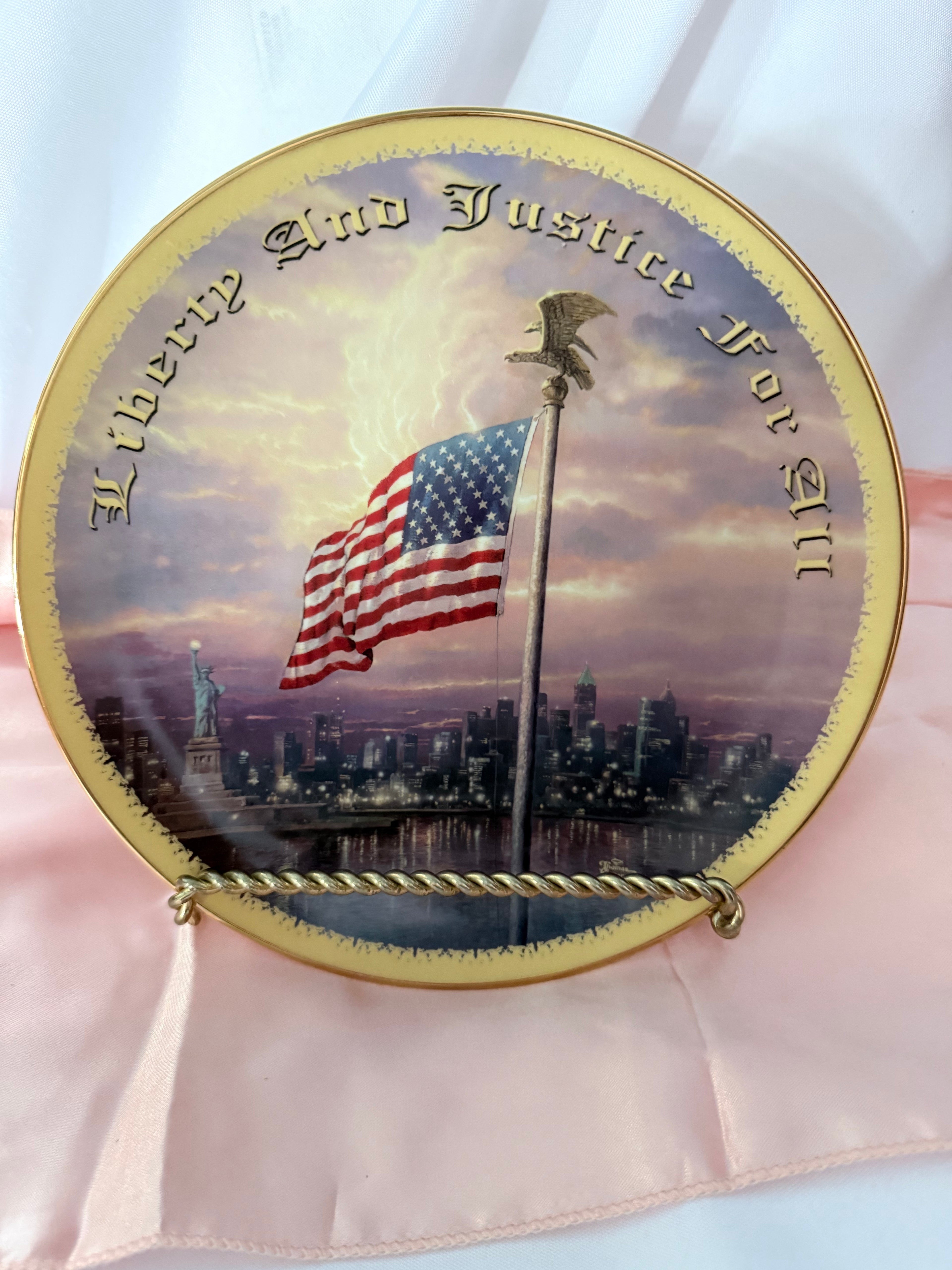 LIGHT OF FREEDOM collector plate THOMAS KINKADE God Bless America Collection