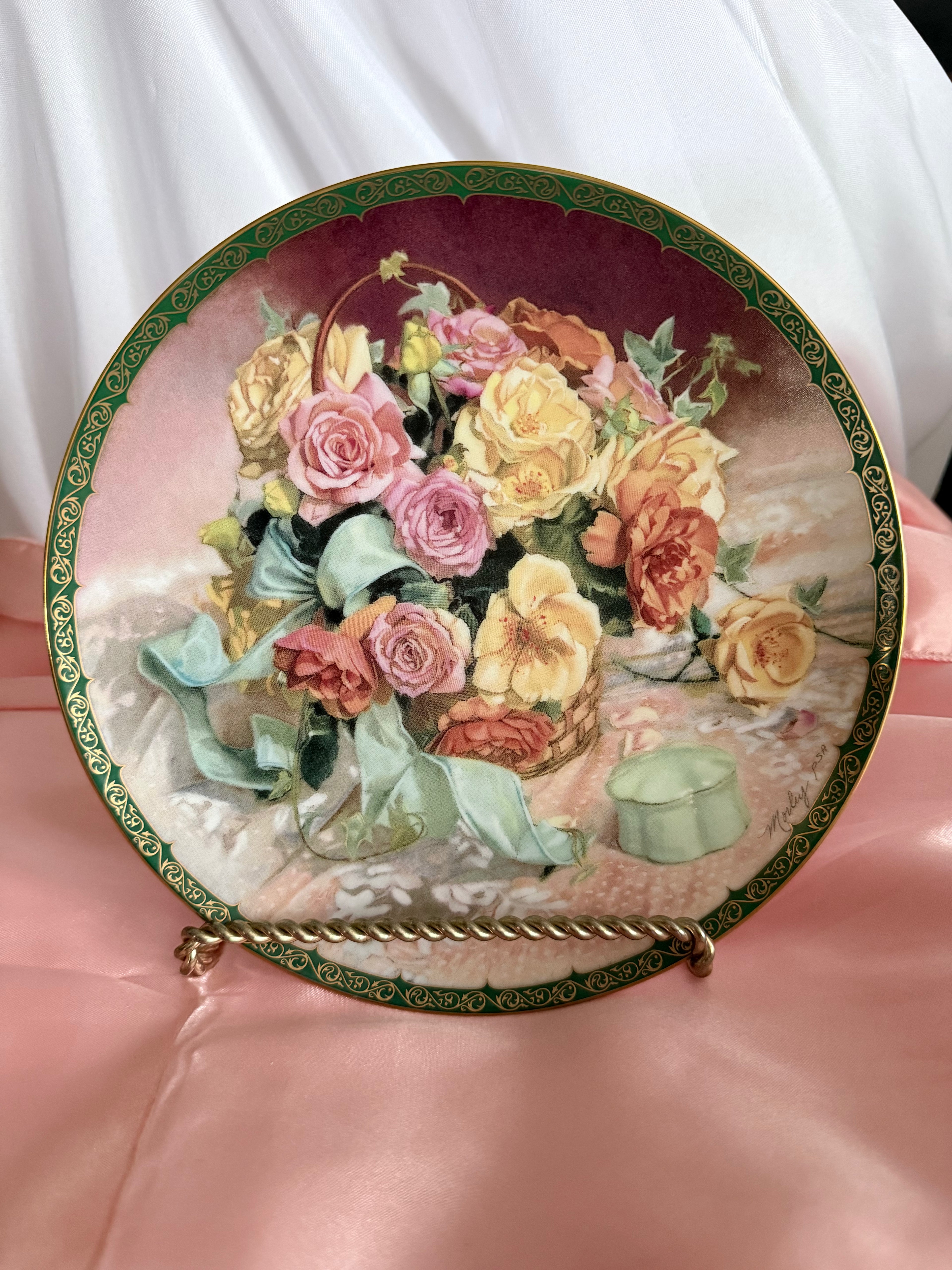 W.S. George Vionne Morley’s Romantic Roses Limited Edition Porcelain Plate