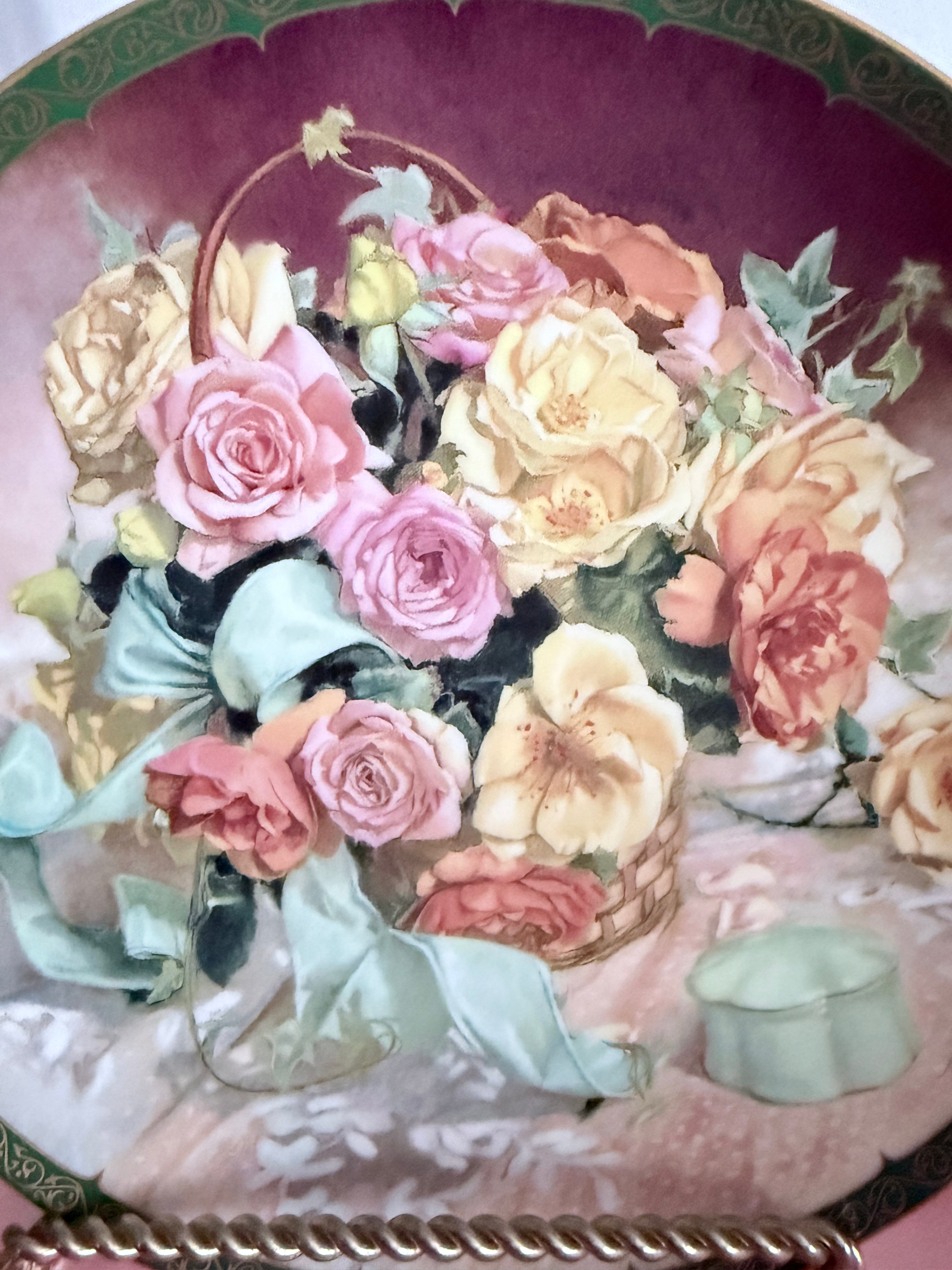 W.S. George Vionne Morley’s Romantic Roses Limited Edition Porcelain Plate