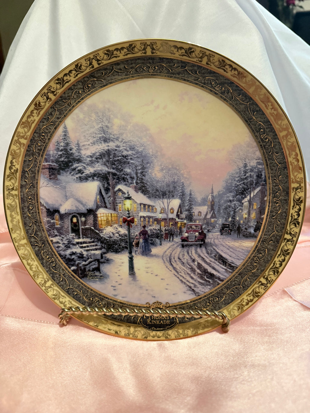 Bradford Exchange Thomas Kinkade Village Christmas.               Limited Plate 2003