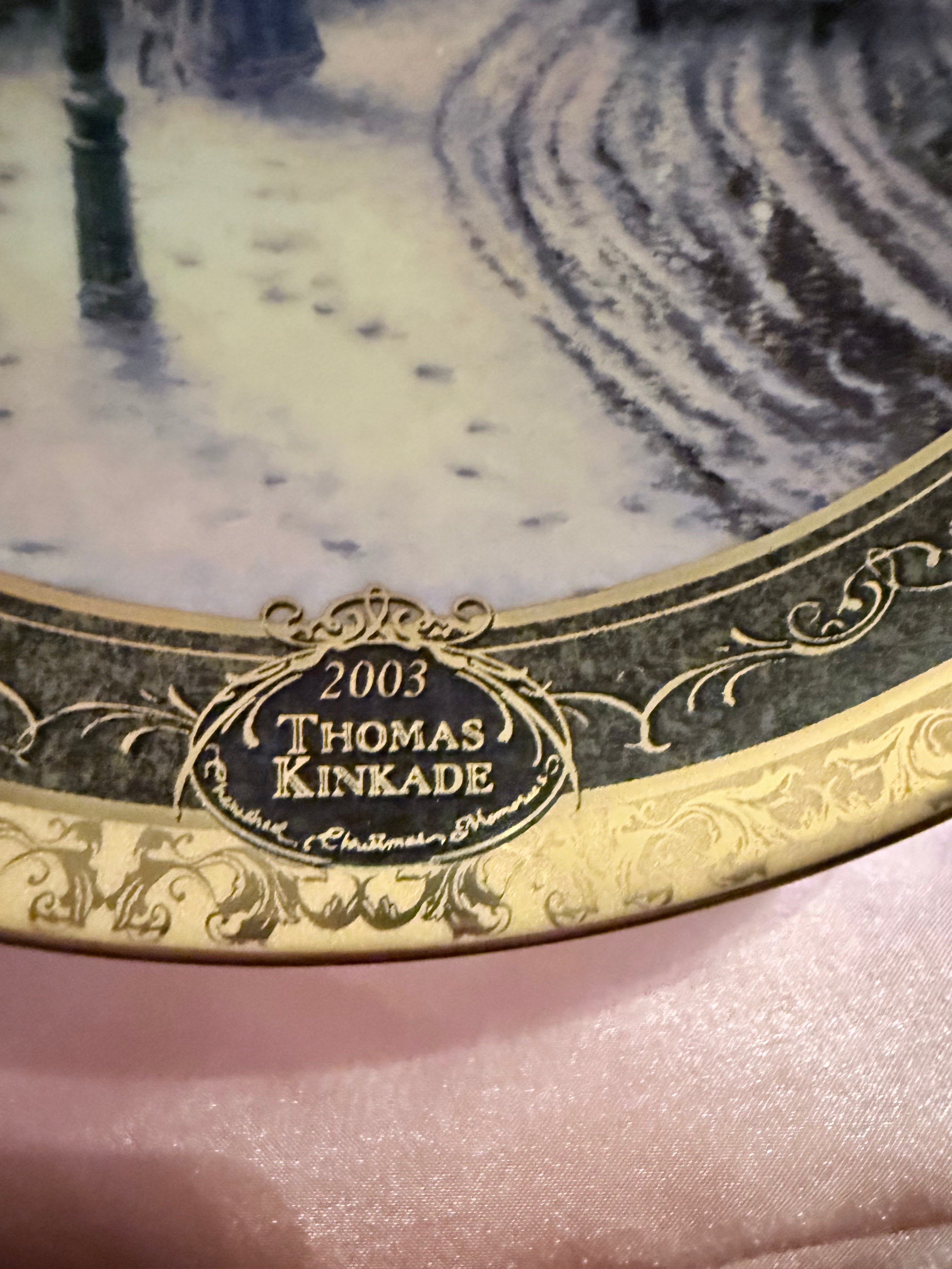 Bradford Exchange Thomas Kinkade Village Christmas.               Limited Plate 2003