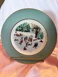 Avon Christmas Plate Series 1975 "Skaters on the Pond" Limited Edition England